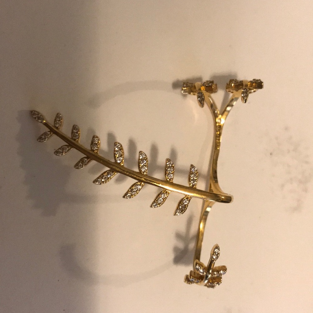 BaubleBar adjustable gold two-finger ring